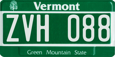 VT license plate ZVH088