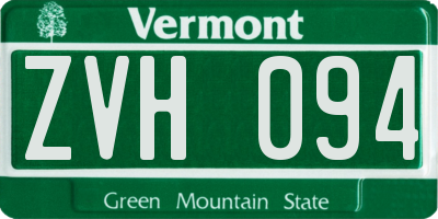 VT license plate ZVH094