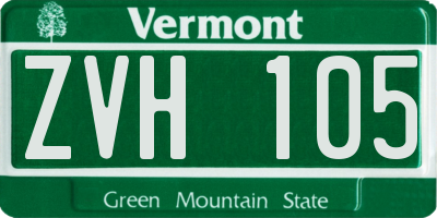 VT license plate ZVH105
