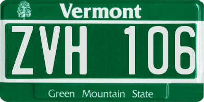 VT license plate ZVH106