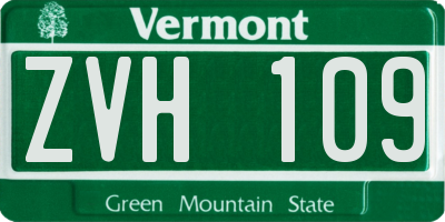VT license plate ZVH109