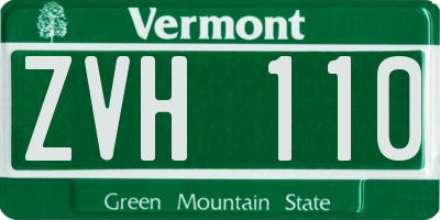 VT license plate ZVH110