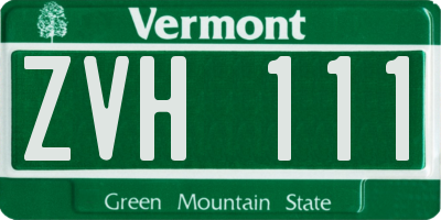 VT license plate ZVH111
