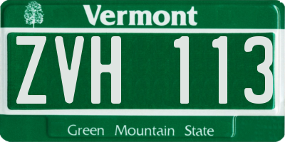 VT license plate ZVH113