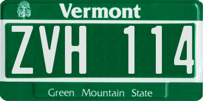 VT license plate ZVH114