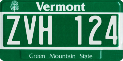 VT license plate ZVH124