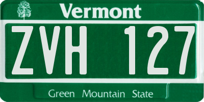 VT license plate ZVH127