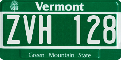VT license plate ZVH128