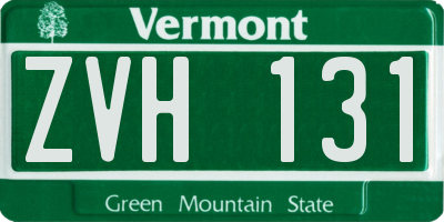 VT license plate ZVH131