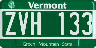 VT license plate ZVH133