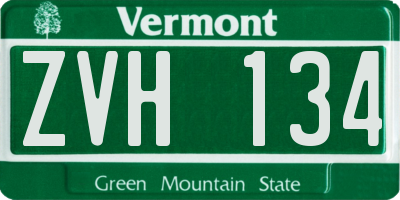 VT license plate ZVH134