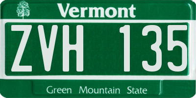 VT license plate ZVH135