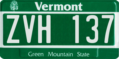VT license plate ZVH137