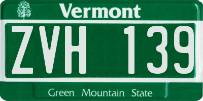 VT license plate ZVH139
