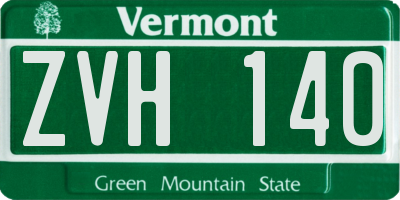VT license plate ZVH140