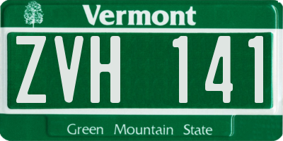 VT license plate ZVH141