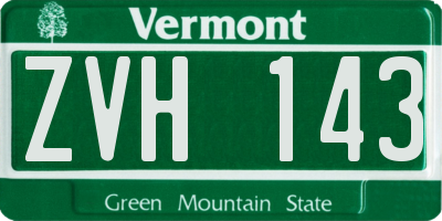 VT license plate ZVH143