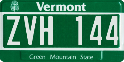 VT license plate ZVH144
