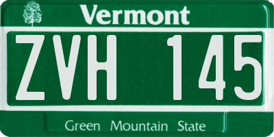 VT license plate ZVH145
