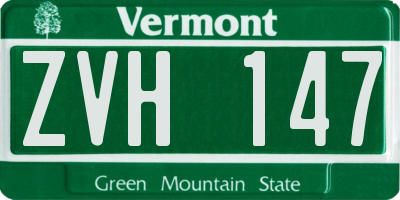 VT license plate ZVH147