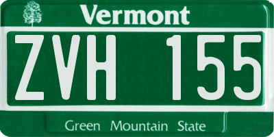 VT license plate ZVH155