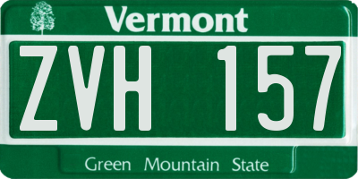 VT license plate ZVH157