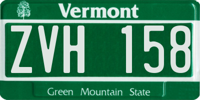 VT license plate ZVH158