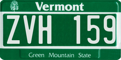 VT license plate ZVH159