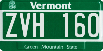 VT license plate ZVH160