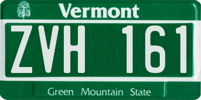VT license plate ZVH161