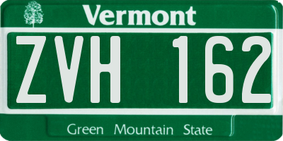 VT license plate ZVH162