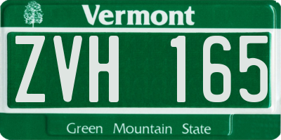VT license plate ZVH165