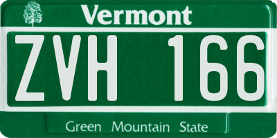 VT license plate ZVH166