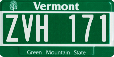 VT license plate ZVH171