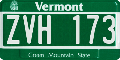 VT license plate ZVH173