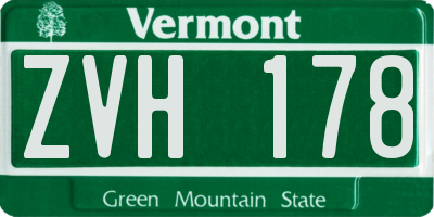 VT license plate ZVH178