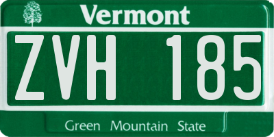 VT license plate ZVH185