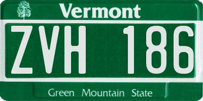 VT license plate ZVH186
