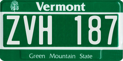 VT license plate ZVH187