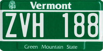 VT license plate ZVH188