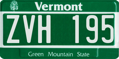 VT license plate ZVH195