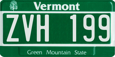 VT license plate ZVH199