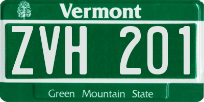 VT license plate ZVH201