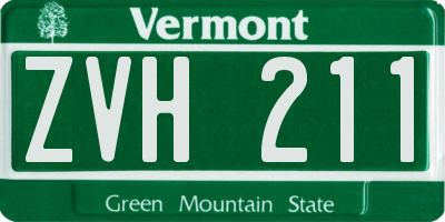 VT license plate ZVH211