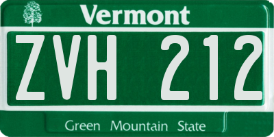 VT license plate ZVH212