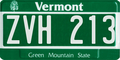 VT license plate ZVH213