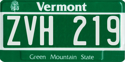 VT license plate ZVH219
