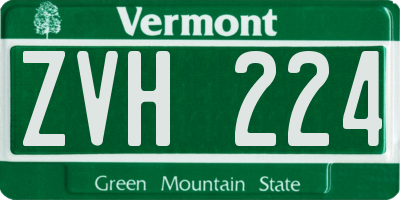 VT license plate ZVH224