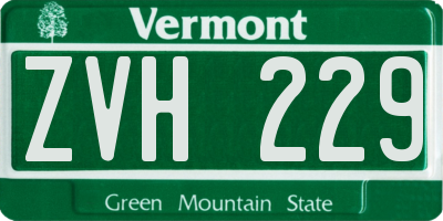 VT license plate ZVH229