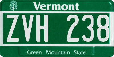 VT license plate ZVH238